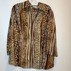Alfred Dunner Brown Top 16W PLUS SIZE